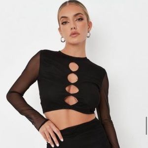 Black cut out crop top